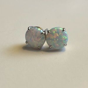 Opal Earrings set in Sterling Silver